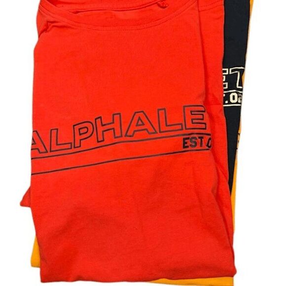 Alphalete Performance Tee Bundle of 3 Black Camo, Red, Yellow Size Medium - Picture 4 of 10